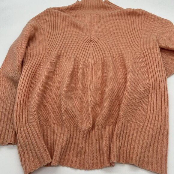 Anthropologie Angel of the North Aisla Mock Neck Knit Sweater Peach Medium - Picture 4 of 4